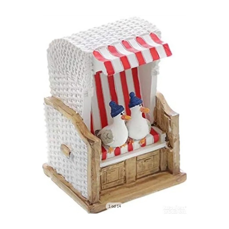 Dragimex Beach Chair kasica sa galebovima, 6x6x9 cm