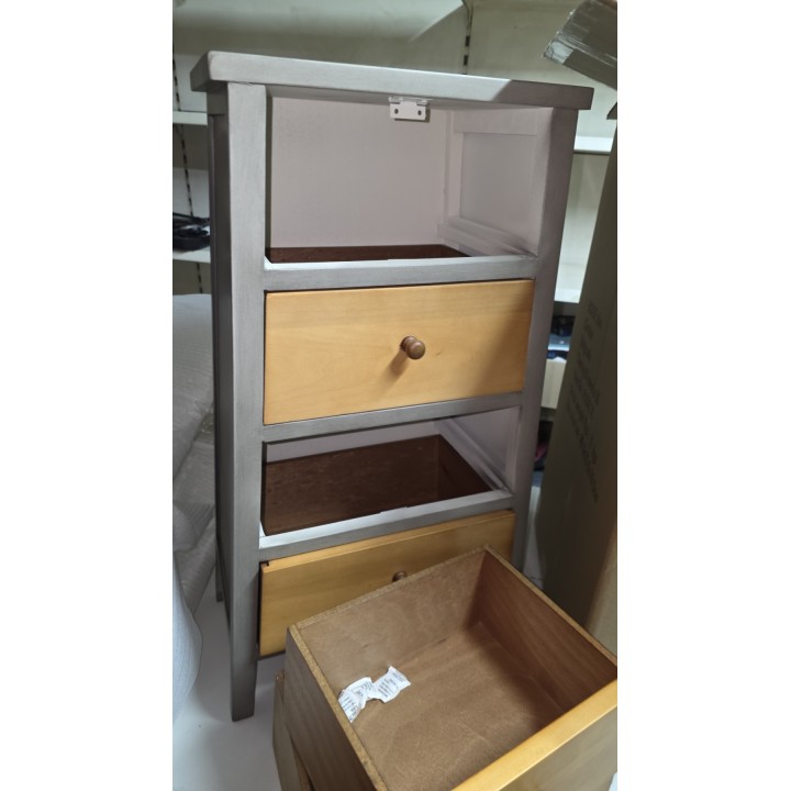 Komoda sa 4 fioke 45x25x79 cm – Drvo malezijske topole i MDF, siva