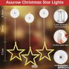 Set od 3 LED zvezde na baterije, toplo bela, 4 režima
