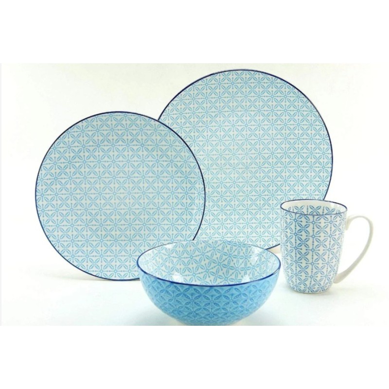 CreaTable 17364,serija Mediterran,set 4 kom, plava CreaTable 17364,serija Mediterran,set 4 kom, plava