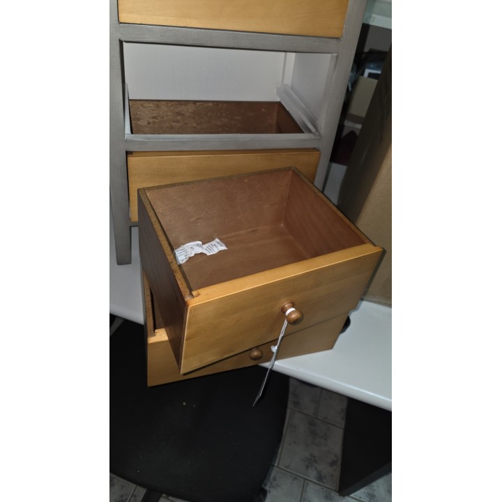 Komoda sa 4 fioke 45x25x79 cm – Drvo malezijske topole i MDF, siva