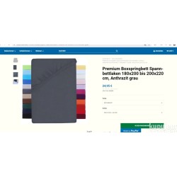 NatureMark PremiumBoxSpring čaršav, 180x200-200x220cm, antracit