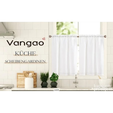 Set od 2 zavese, Country house stil, lan/poli,bela, 65x115cm