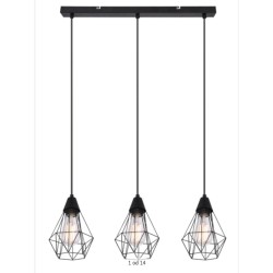 Globo Isabella visilica, metal, mat crna, 58x15x120cm