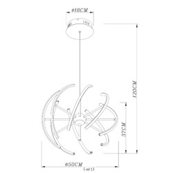 Globo Wave 67823-30H visilica, LED, 30 W, 50x120 cm