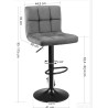 Songmics set od 2 barske st. pod.visine, ind.stil,siva/crna