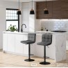 Songmics set od 2 barske st. pod.visine, ind.stil,siva/crna