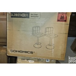 Songmics set od 2 barske st. pod.visine, ind.stil,siva/crna