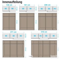 Rauch set od 5 polica 88cm za gard. za orm, dubine 57-62 cm