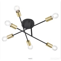 Trio Cross plaf. lampa, čelik, crna/zlatna, 56x19 cm