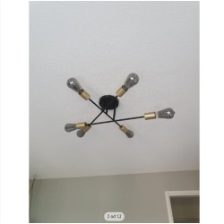 Trio Cross plaf. lampa, čelik, crna/zlatna, 56x19 cm