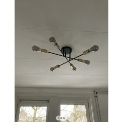 Trio Cross plaf. lampa, čelik, crna/zlatna, 56x19 cm