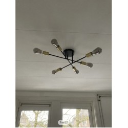 Trio Cross plaf. lampa, čelik, crna/zlatna, 56x19 cm