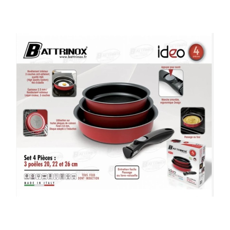 Battrinox Ideo set tepsija, 4 kom, crvena Battrinox Ideo set tepsija, 4 kom, crvena