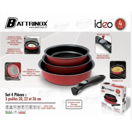 Battrinox Ideo set tepsija, 4 kom, crvena