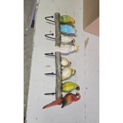 Kare Exotic Birds zidni čiviluk,čelik/polismola, 24x54x7cm