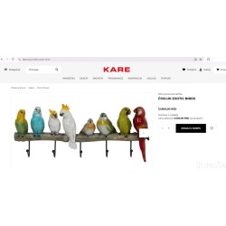 Kare Exotic Birds zidni čiviluk,čelik/polismola, 24x54x7cm