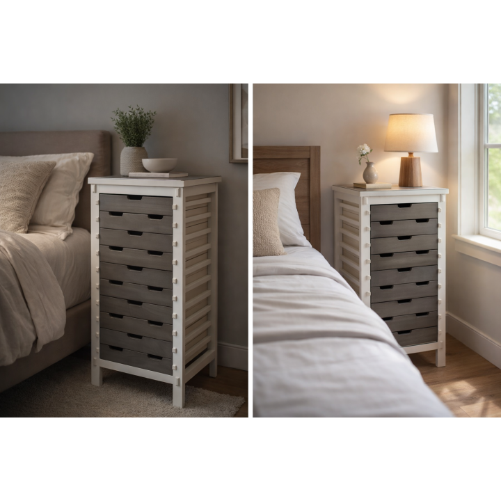 Komoda sa 10 fioka 45x36x90 cm – Drvena komoda