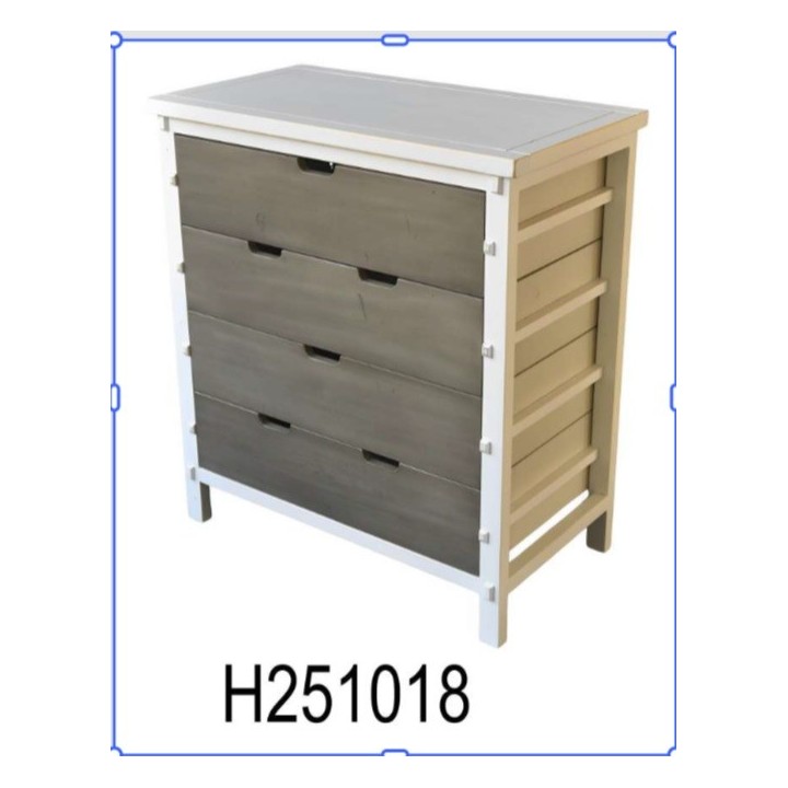 Komoda sa 4 fioke, drvo malezijske toploe/MDF, moderan dizajn, 66 x 36 x 73 cm