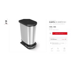 Rotho Paso kanta za smeće, 50 L, odv.otpada, 44x29x67cm