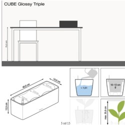Lechuza Cube Glossy, 14x40x13.5cm, visoki sjaj, boja uglja