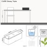 Lechuza Cube Glossy, 14x40x13.5cm, visoki sjaj, boja uglja