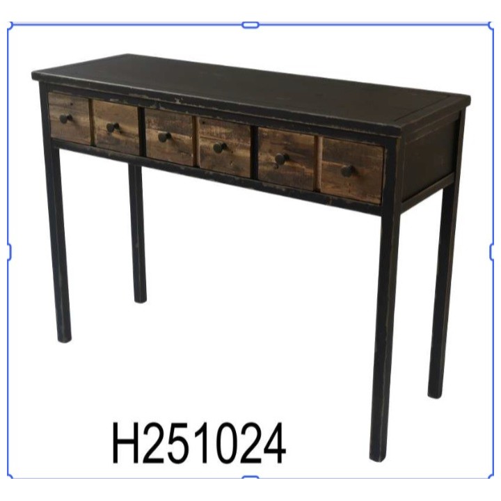 Rustični radni stočić sa 3 fioke 102x36x76.5 cm – Drveni bočni -konzolni sto