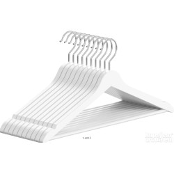 Set od 10 drvenih ofingera, rotirajuće kuke, bela