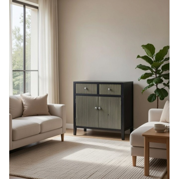 Komoda sa vratima i fiokama 76x36x75.5 cm – Drvena komoda moderan dizajn