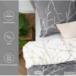 Bedsure reverzib. navlaka za jorgan,siva, 135x200 cm, mikrof