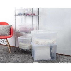 Iris Ohyama set od 2 kutije, 30 L, poklopac, providne, slož.