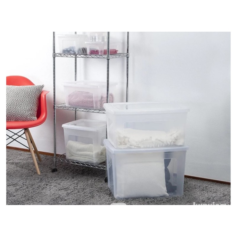 Iris Ohyama set od 2 kutije, 30 L, poklopac, providne, slož. Iris Ohyama set od 2 kutije, 30 L, poklopac, providne, slož.