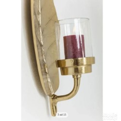Kare Design Leaf Gold zidni svećnjak,56x25x17 cm, polomljen