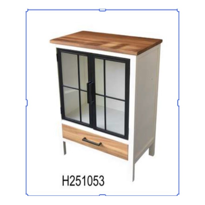 Vitrina sa staklenim vratima 62x36x86.5 cm – Drvo, staklo i metal