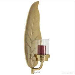 Kare Design Leaf Gold zidni svećnjak,56x25x17 cm, polomljen