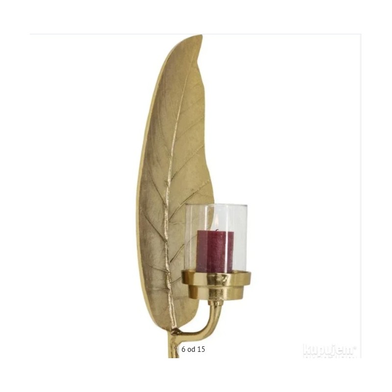 Kare Design Leaf Gold zidni svećnjak,56x25x17 cm, polomljen Kare Design Leaf Gold zidni svećnjak,56x25x17 cm, polomljen