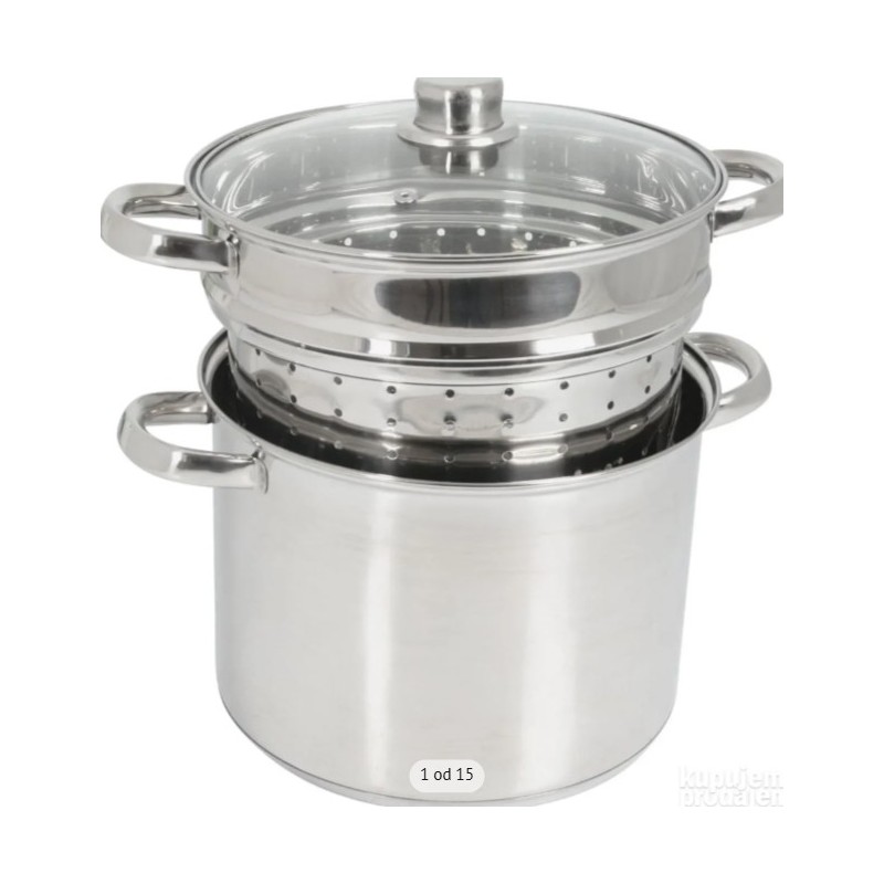 Crealys Olympe lonac za pastu, nerđ.čelik, prečnik 24cm, 8 L