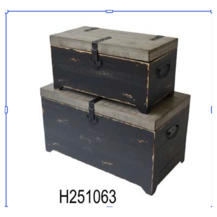 Set rustičnih drvenih škrinja (2 kom) – dekorativne kutije za odlaganje, drvo jele