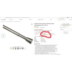 Gardinia produživa tenziona garnišna,nerđajući čelik,90-140