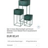 Set od 3 unutrašnje metalne saksije, zelena