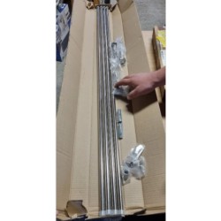Dupla garnišna, srebrna, aluminijum, 240 cm (2x120 cm)