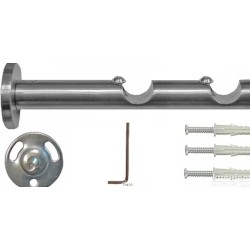 Dupla garnišna, srebrna, aluminijum, 240 cm (2x120 cm)