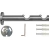 Dupla garnišna, srebrna, aluminijum, 240 cm (2x120 cm)