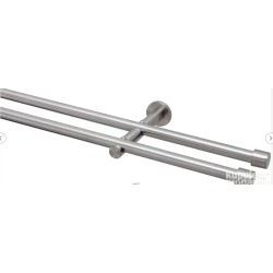 Dupla garnišna, srebrna, aluminijum, 240 cm (2x120 cm)