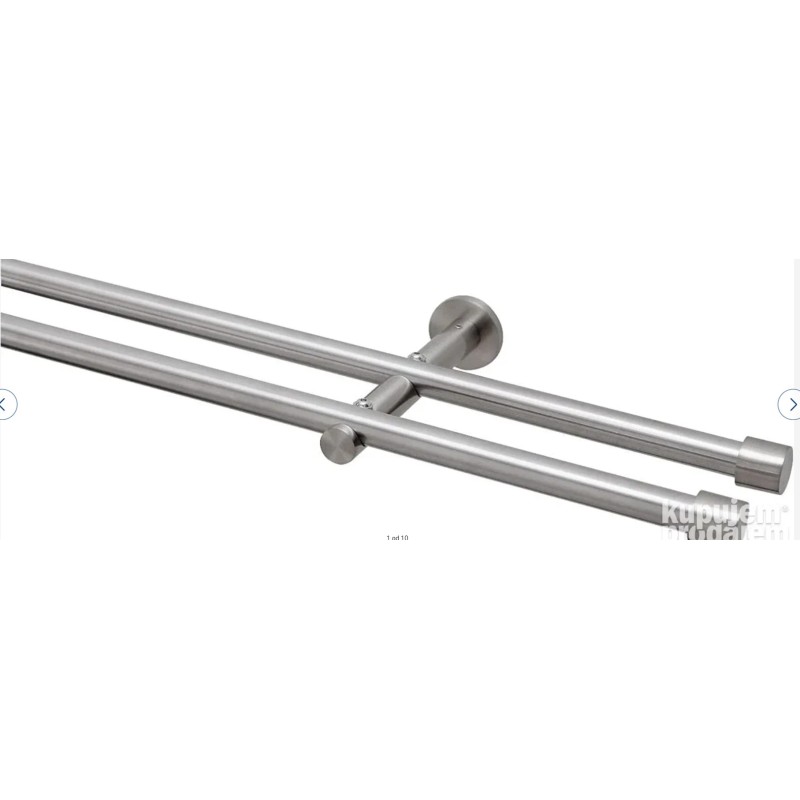 Dupla garnišna, srebrna, aluminijum, 240 cm (2x120 cm)