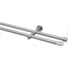 Dupla garnišna, srebrna, aluminijum, 240 cm (2x120 cm)