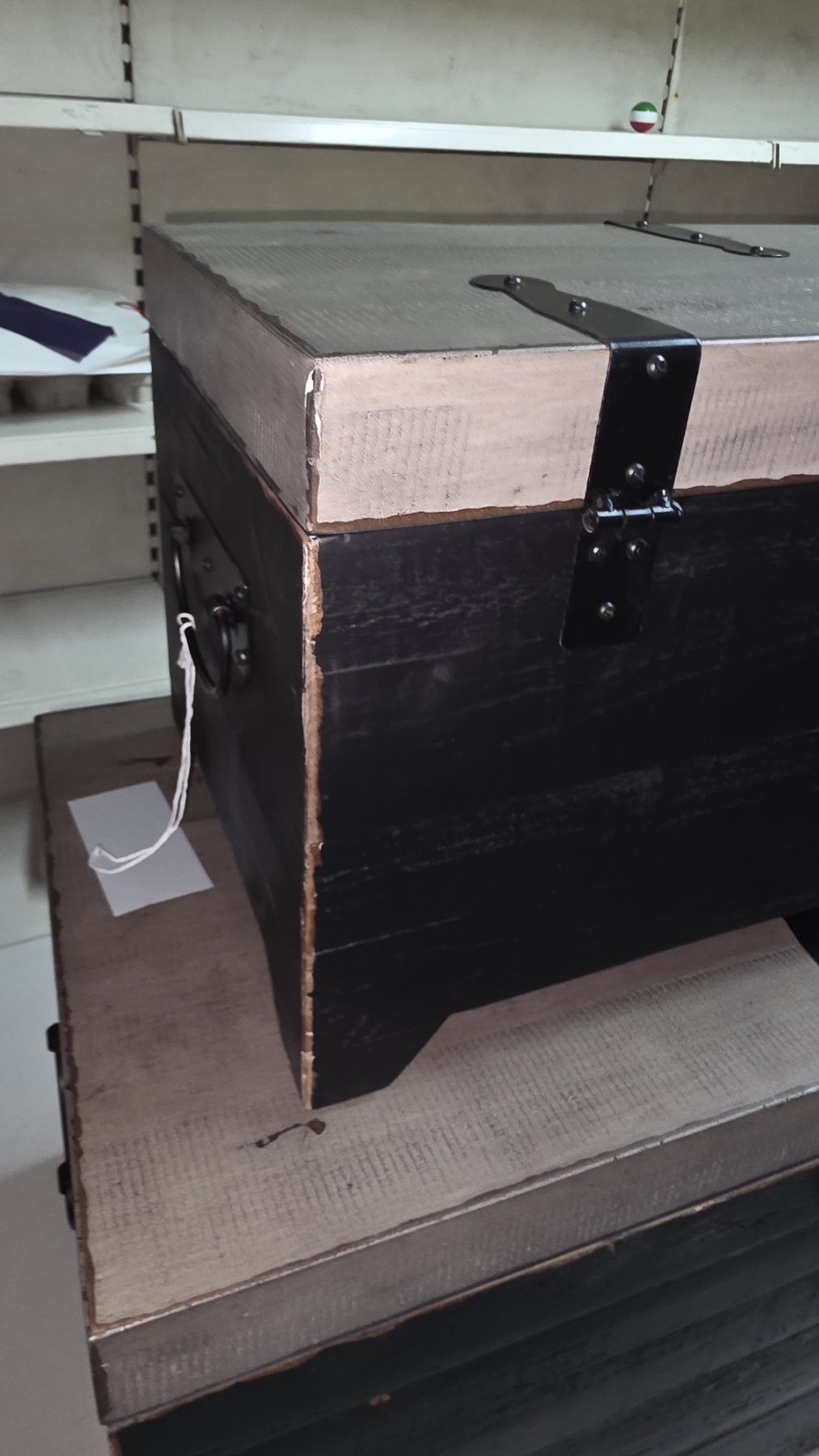 Set od 2 drvene škrinje za odlaganje – puno drvo jele/MDF, rustični stil - Слика 11