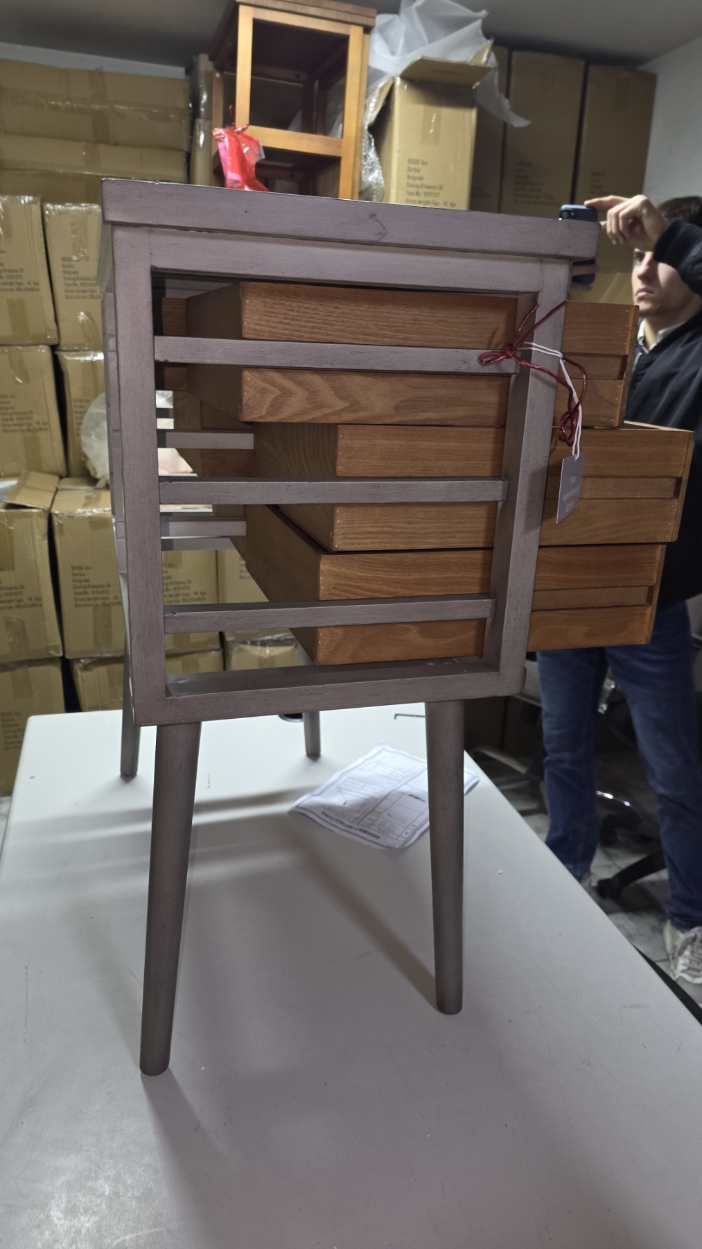 Komoda sa 6 fioka u mid-century stilu – puno drvo/MDF, 81x36x79 cm - Слика 12