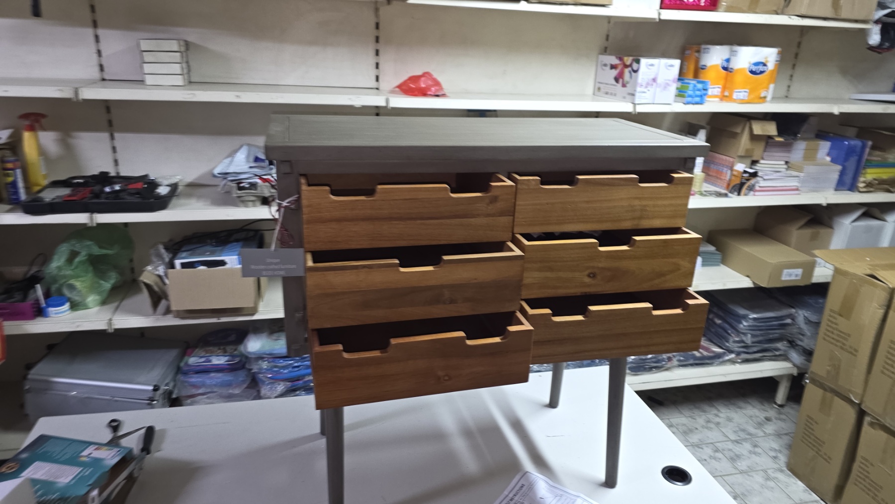 Komoda sa 6 fioka u mid-century stilu – puno drvo/MDF, 81x36x79 cm - Слика 7