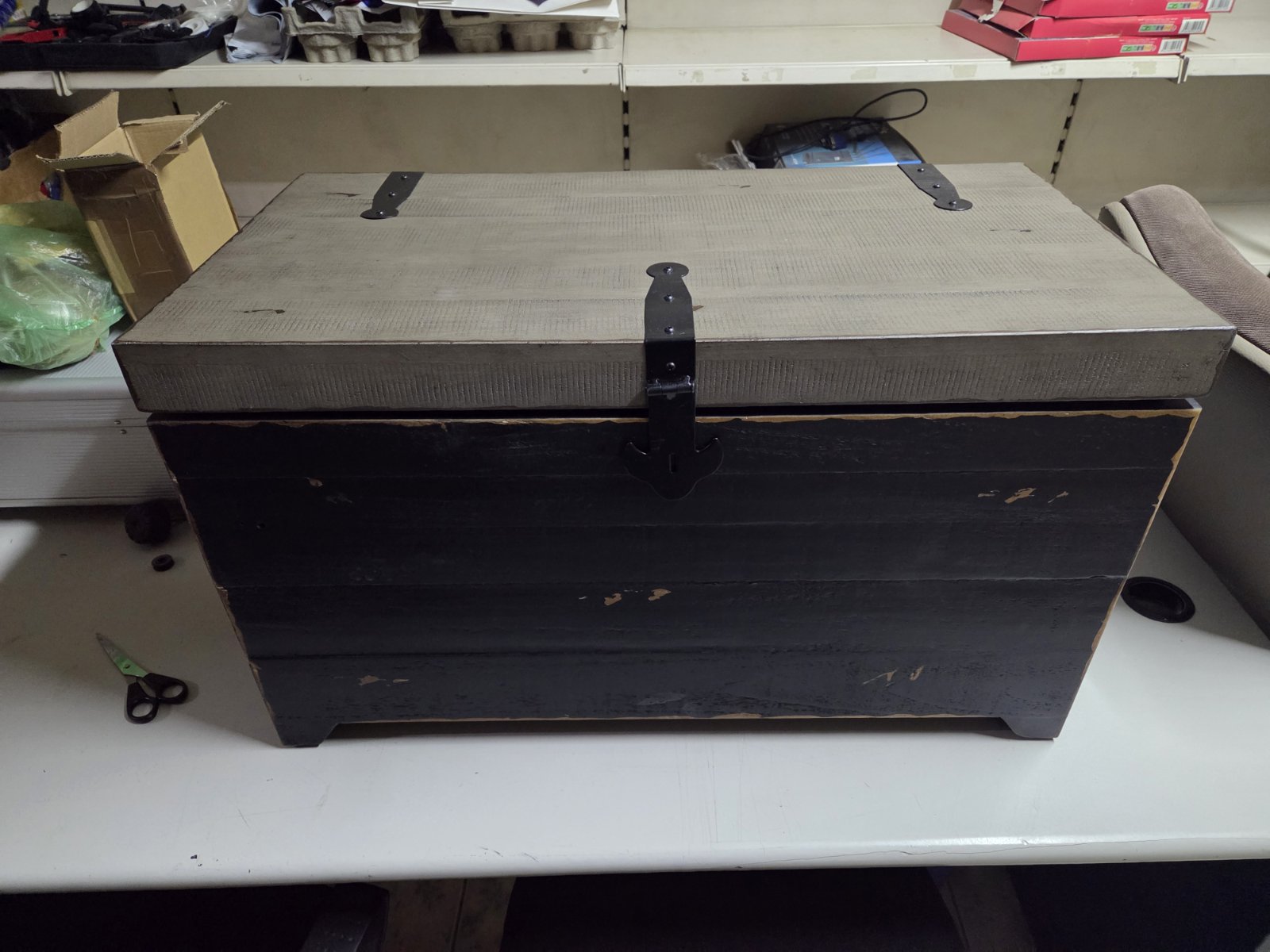 Set od 2 drvene škrinje za odlaganje – puno drvo jele/MDF, rustični stil - Слика 42
